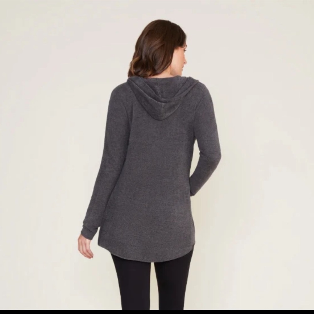Barefoot Dreams CozyChic Ultra Lite™ Hooded Cardigan Gray Small Loungwear - Picture 6 of 14